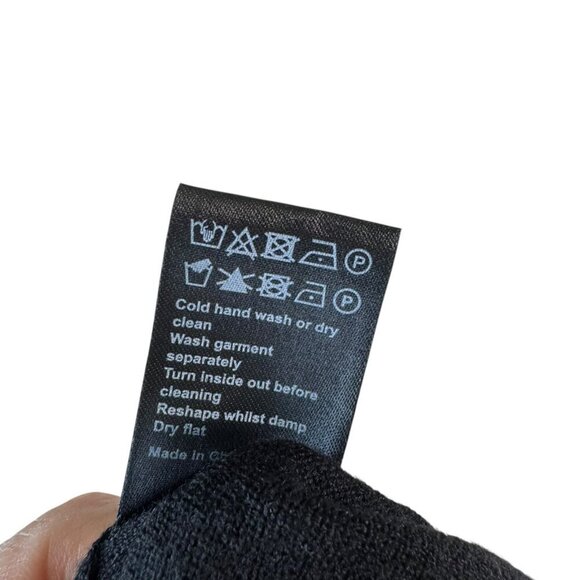 Me and Em womens size XS black knit sweater top wool silk blend ruffle trim - Picture 7 of 9